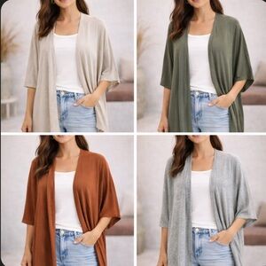 Bundle: Forever 21 Open Front Cardigans / Kimonos Brown, Grey, Beige & Green